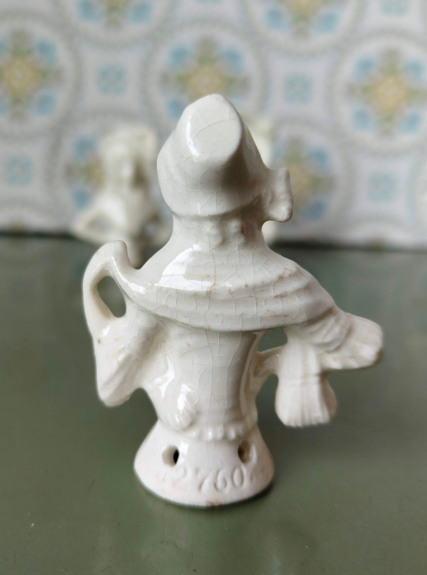 4 Halfdolls aus Porzellan um 1900 mit Macken VINTAGE SONDERPREIS