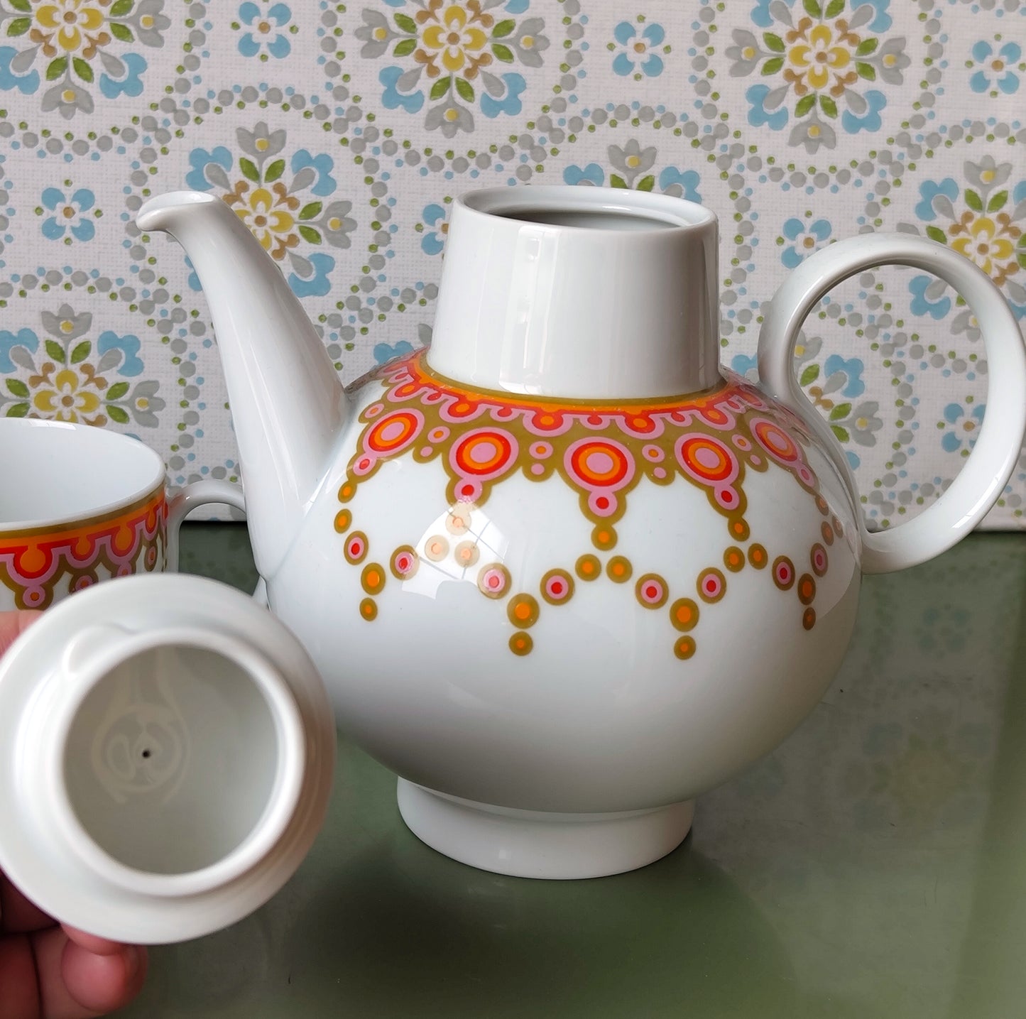 Kanne und 3 Tassensets 1970er Heinrich Porzellan Selb - VINTAGE Sonderpreis
