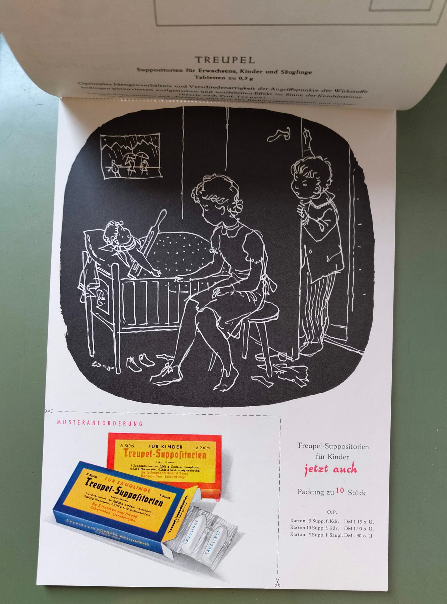 Humoristischer Werbekalender von Homburg 1957 mit Postkarten - Vintage