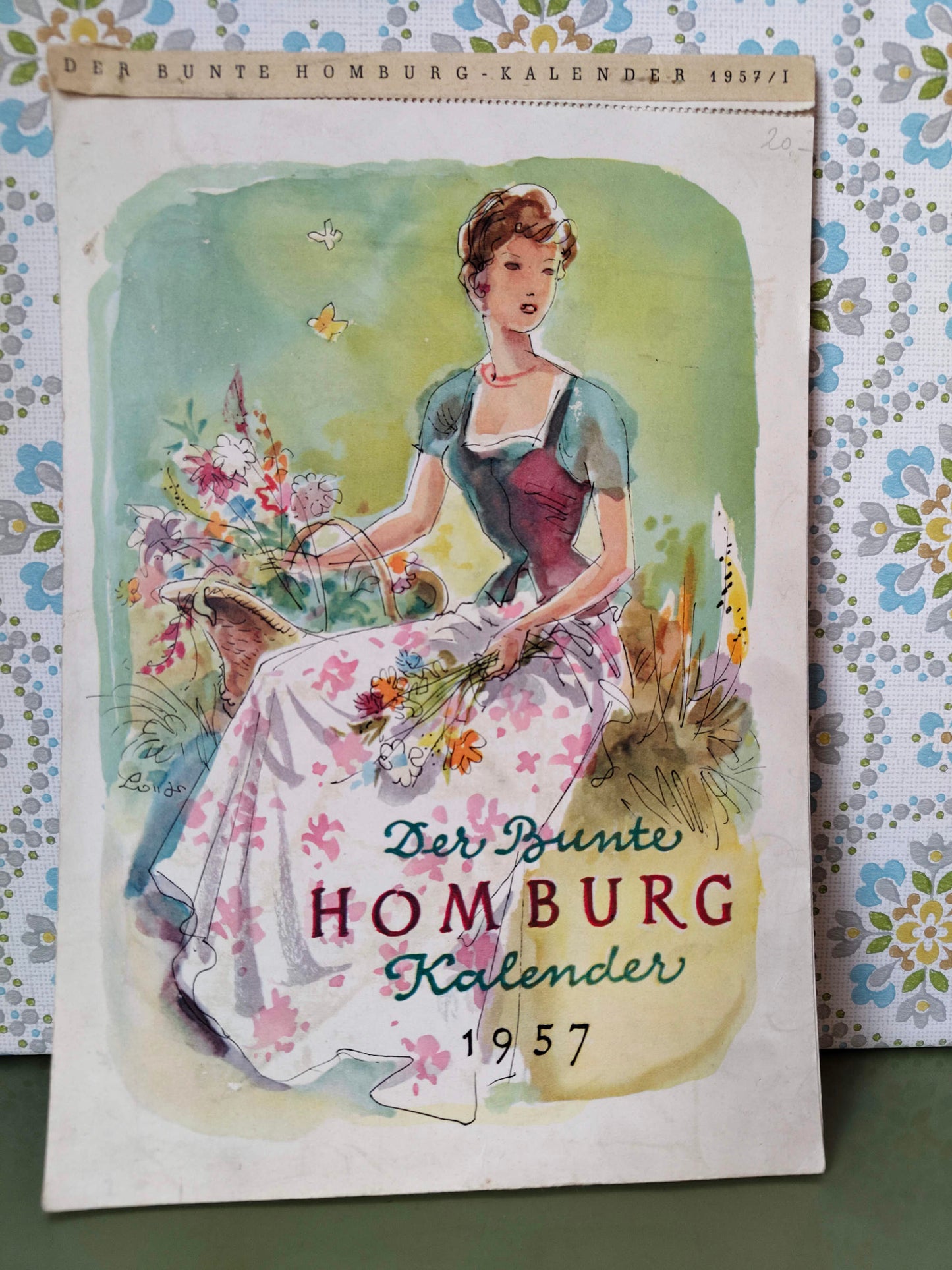 Humoristischer Werbekalender von Homburg 1957 mit Postkarten - Vintage