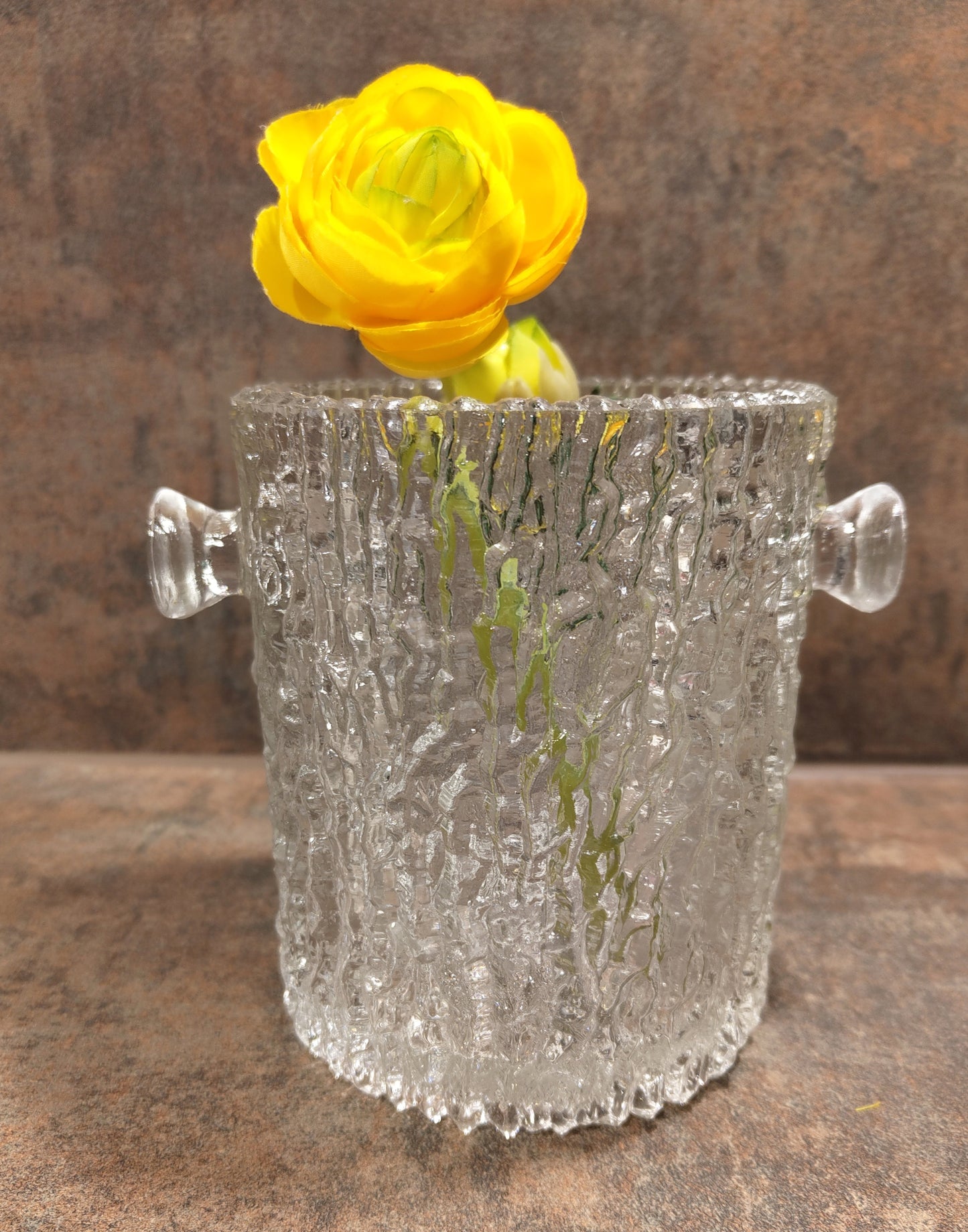 kleiner VINTAGE Eiskübel aus Glas – 70er-Jahre Bar-Accessoire