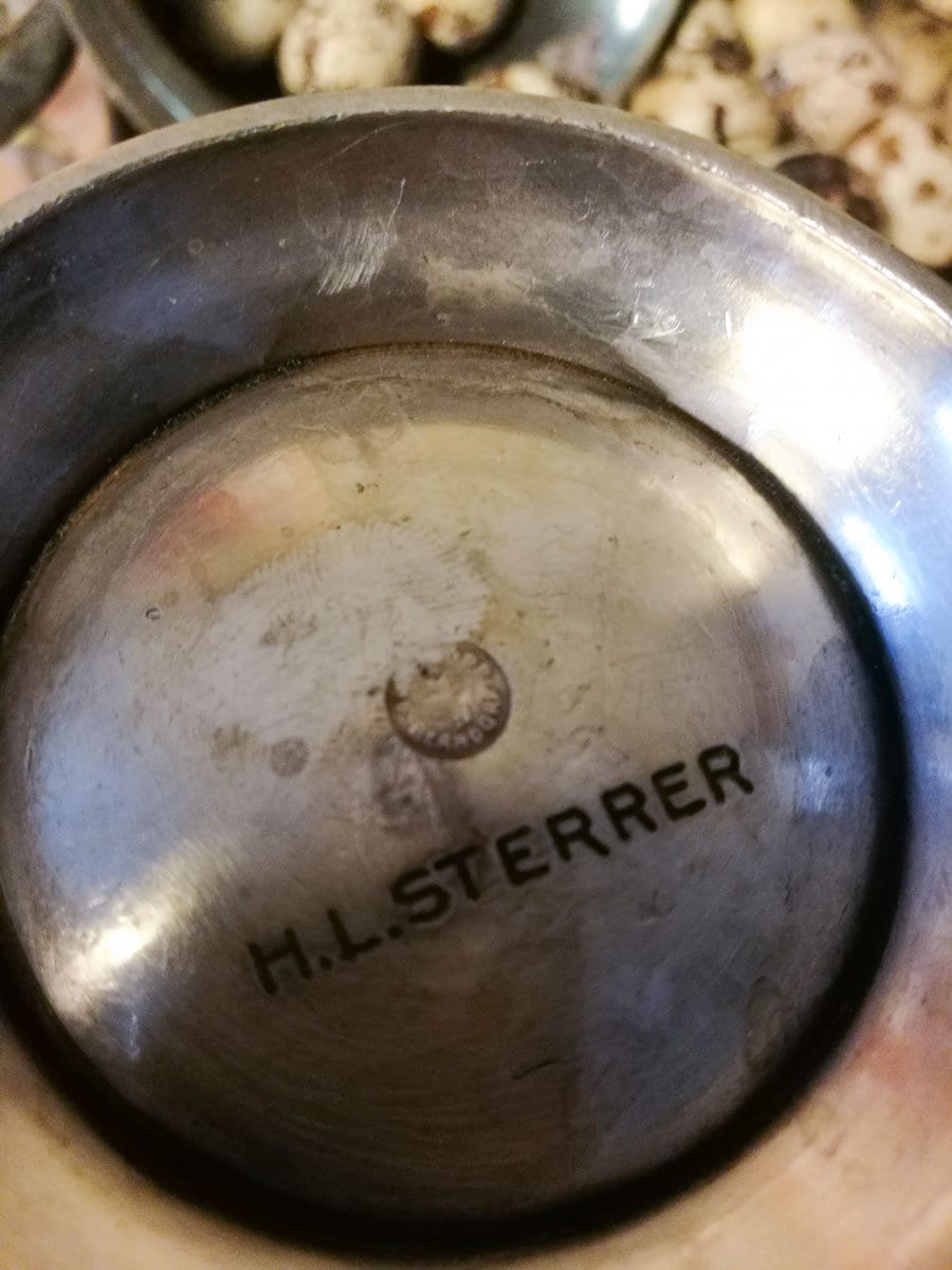 Hotelsilber Suppentasse Wachteleier shabby