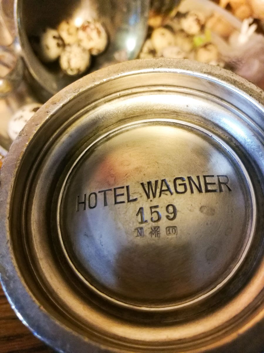 Hotelsilber Suppentasse Wachteleier shabby