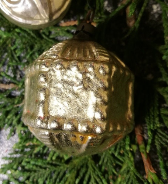 Antiker Weihnachtsschmuck Bass Sechseck Zapfen VINTAGE SONDERPREIS #20