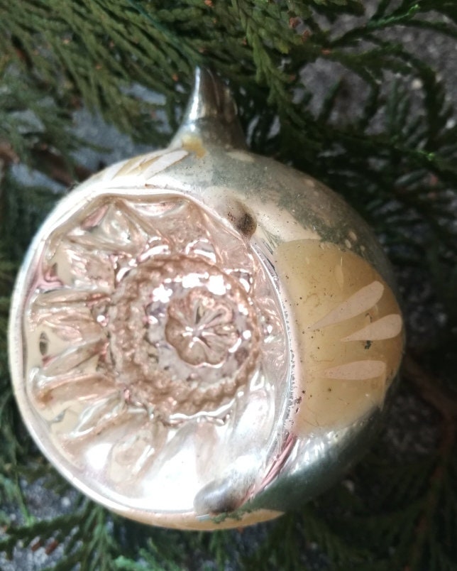 Weihnachtsschmuck Reflex Haus Zapfen Silber VINTAGE SONDERPREIS #42