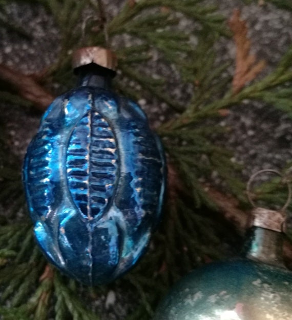 Weihnachtsschmuck Beere Oval Rund blau grün VINTAGE SONDERPREIS #36
