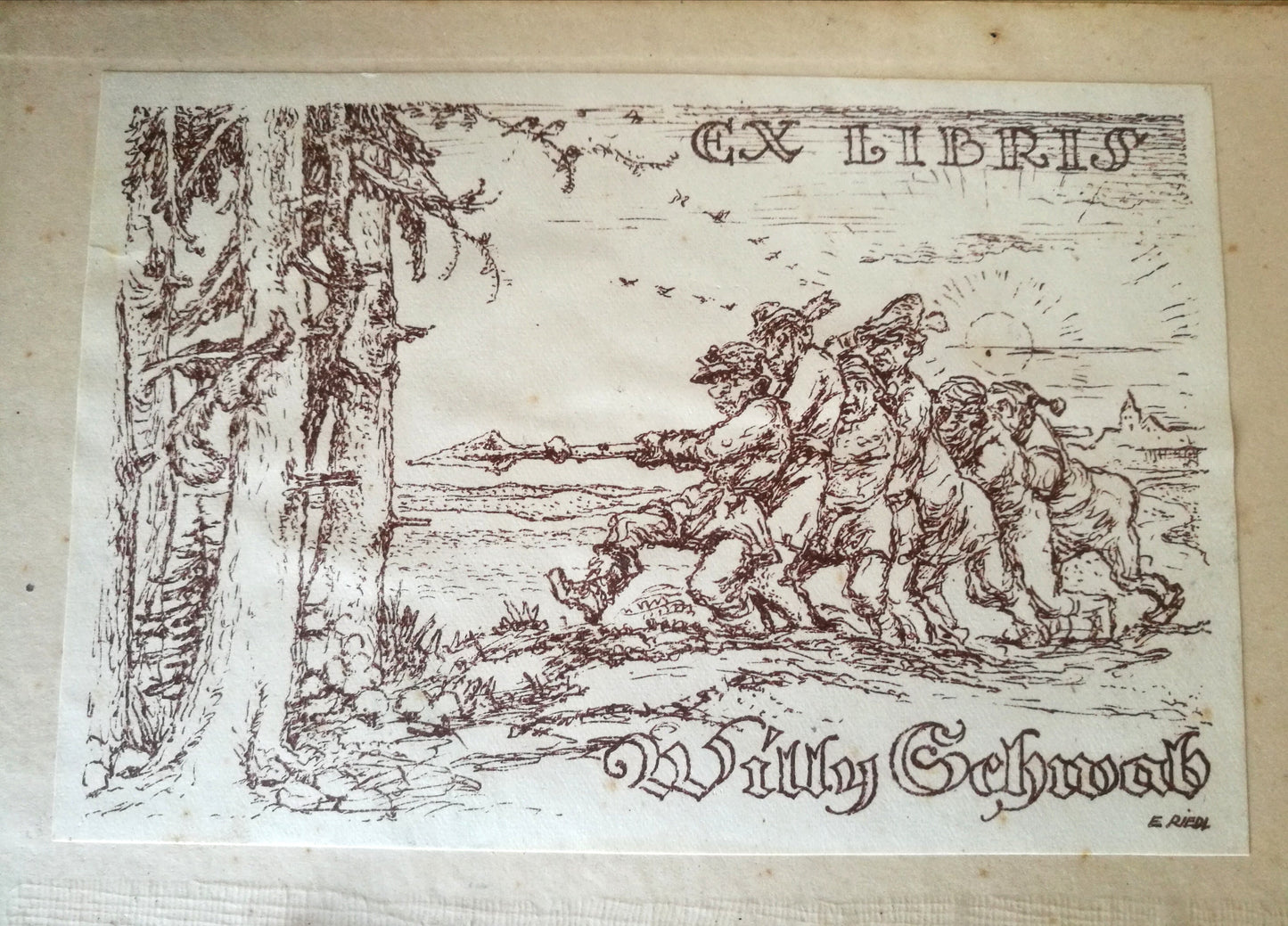 15 Stück Ex Libris aus alten Büchern VINTAGE 1920 - 1942 , Konvolut Nr. 2