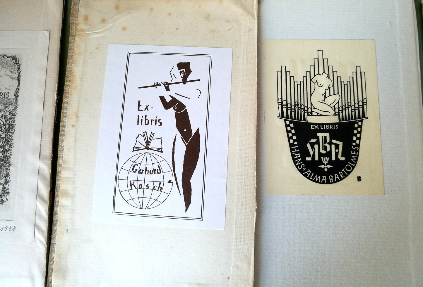 15 Stück Ex Libris aus alten Büchern VINTAGE 1920 - 1942 , Konvolut Nr. 1