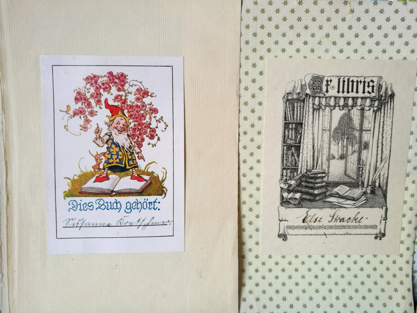 15 Stück Ex Libris aus alten Büchern VINTAGE 1920 - 1942 , Konvolut Nr. 2
