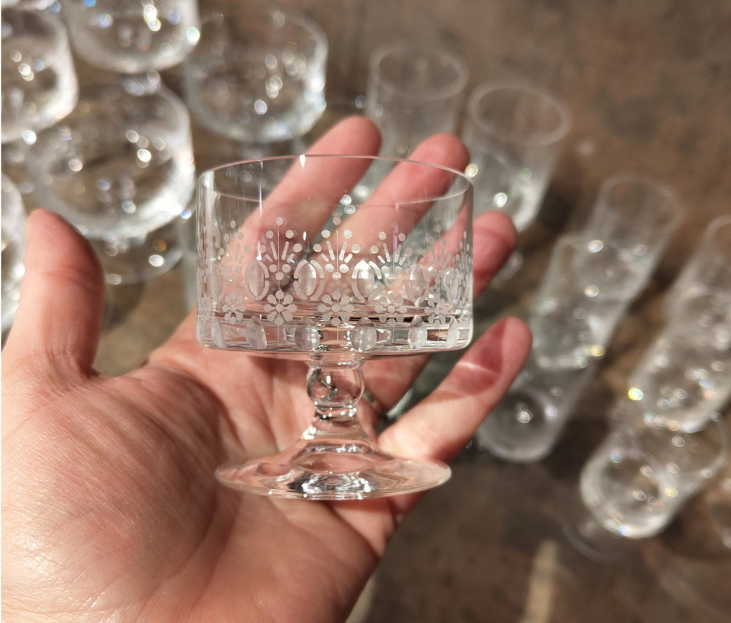 6 Stück Gläser Likörschale Rosenthal Serie Romanze Strohglas VINTAGE