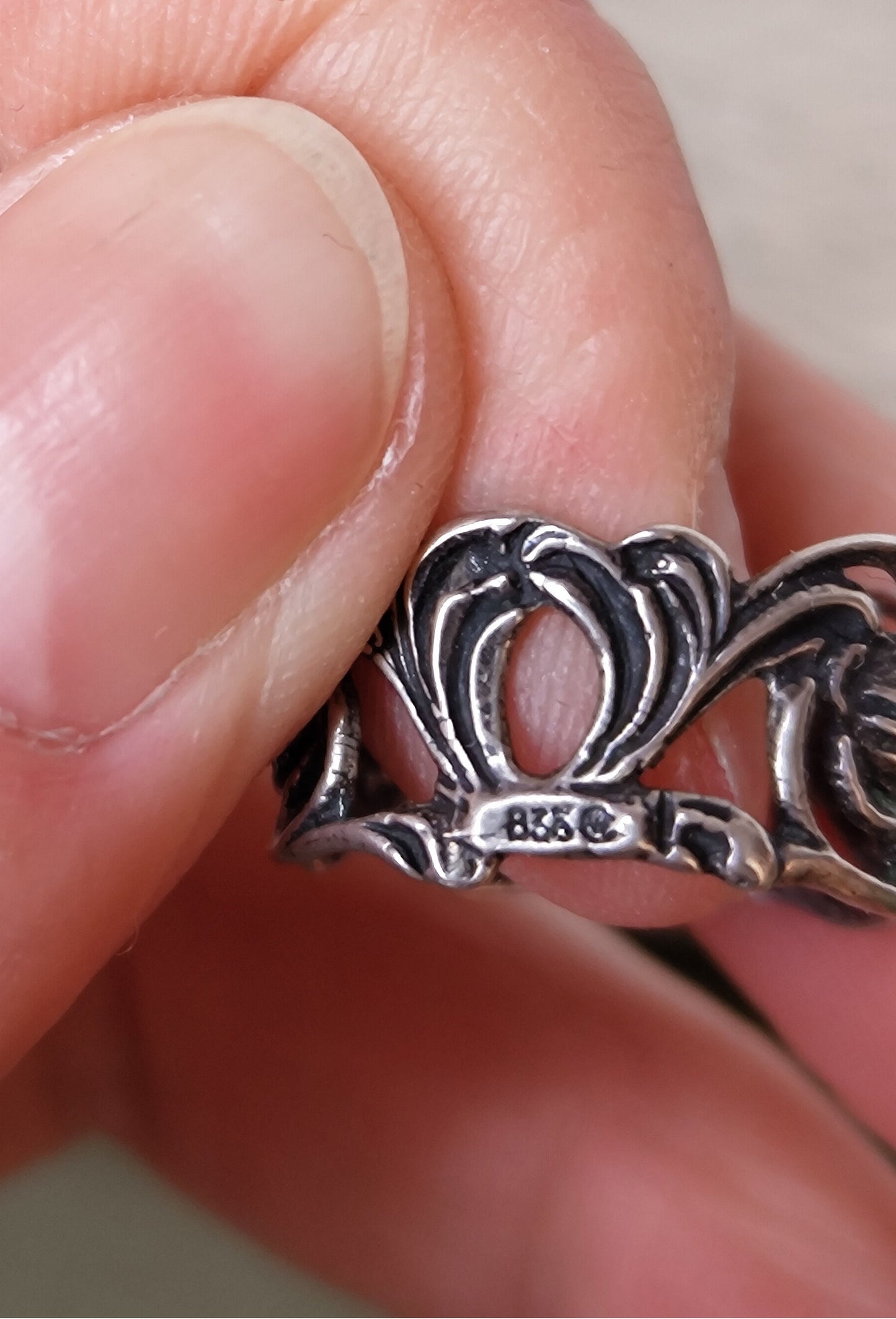 6 Serviettenringe Ringe 835 Silber Rose VINTAGE