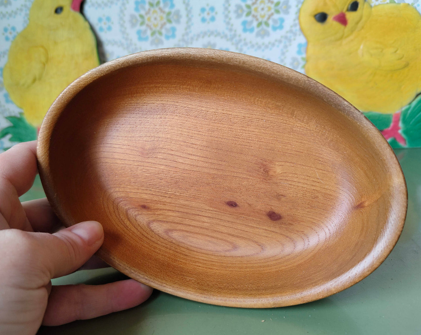 Ovale Schale aus Holz – wohl dänisches Design, Mid Century Stil 1960er Jahre