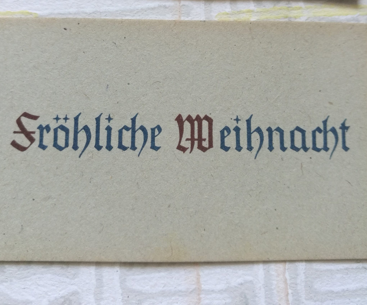 5 Anhänger für Geschenke "Fröhliche Weihnacht" Weihnachtsbaum mit Geschenken Vintage