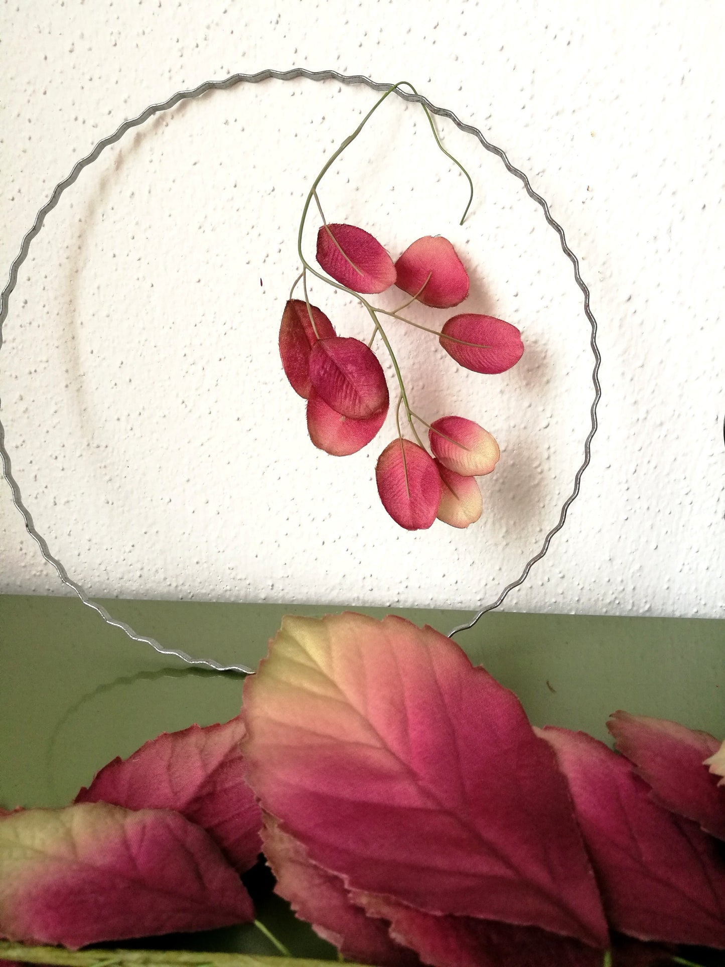 Set bordeaux Blätter mit Metallreif DIY Deko VINTAGE SONDERPREIS