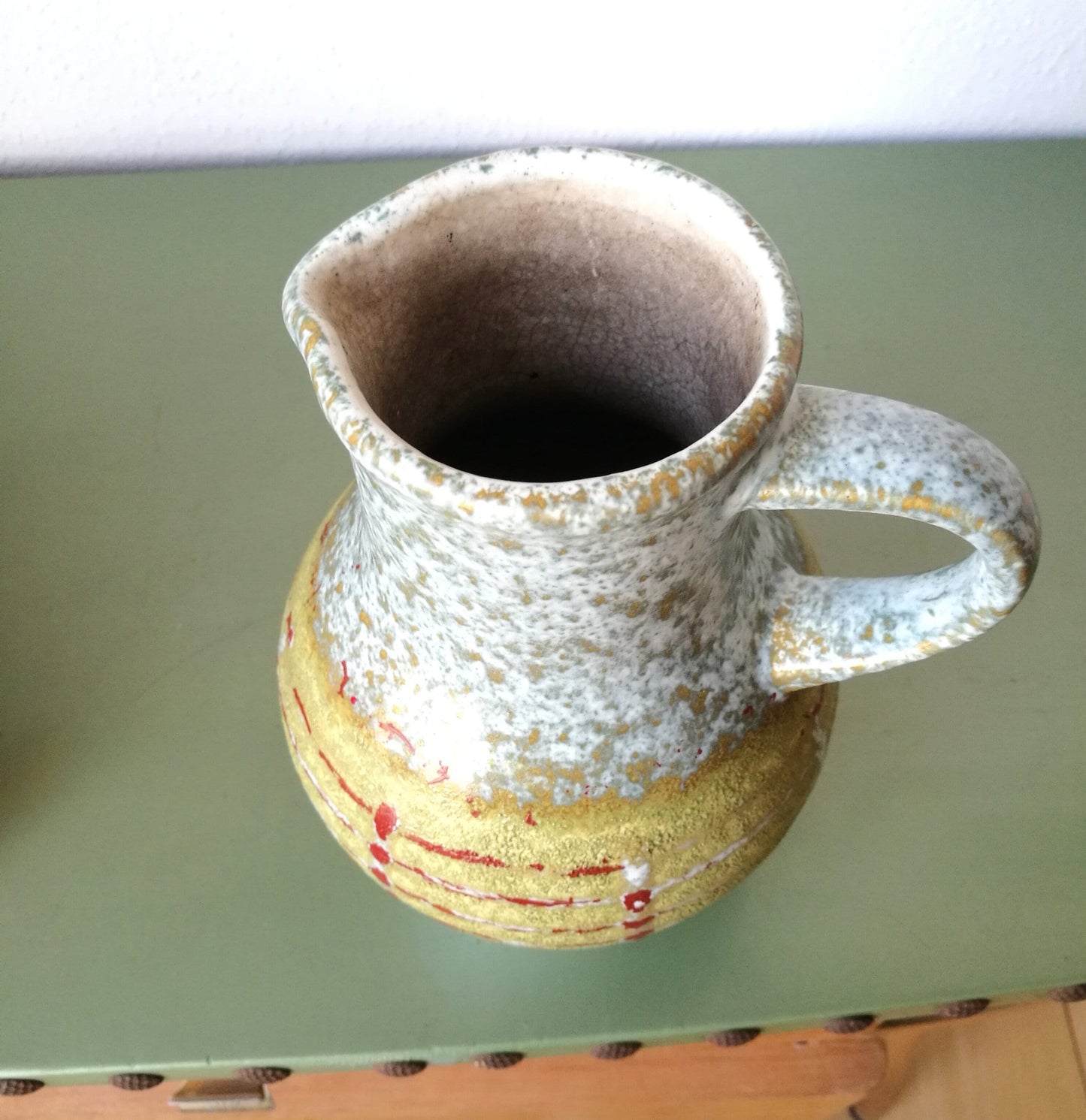 Jasba Krug grün ocker rot 1960er VINTAGE SONDERPREIS