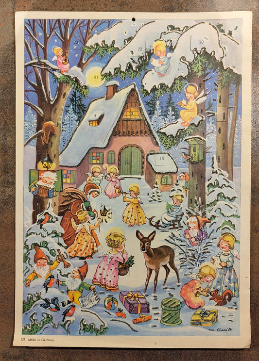 Adventskalender von Eva Schmidt VINTAGE ca 1960er Jahre