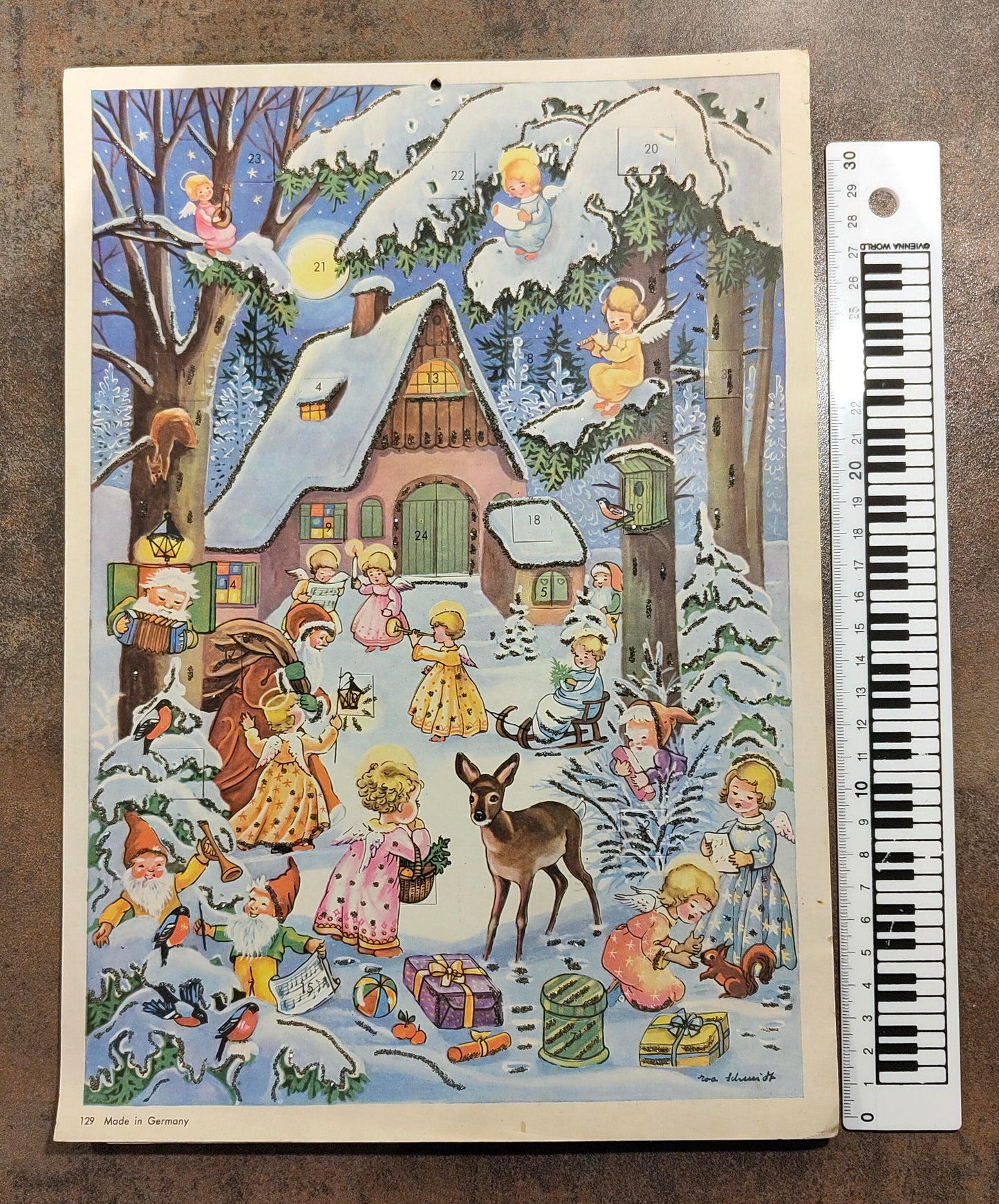 Adventskalender von Eva Schmidt VINTAGE ca 1960er Jahre