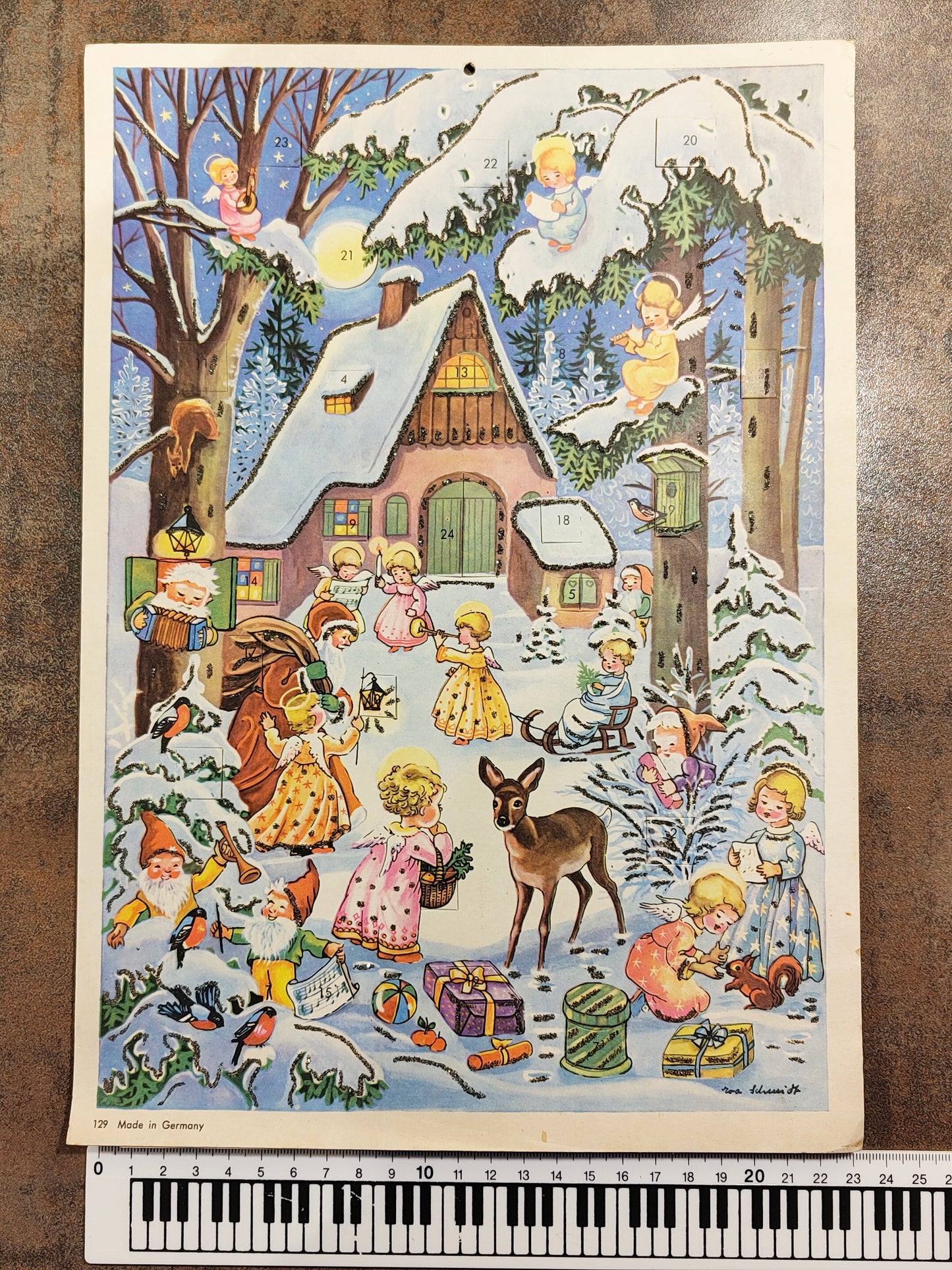 Adventskalender von Eva Schmidt VINTAGE ca 1960er Jahre