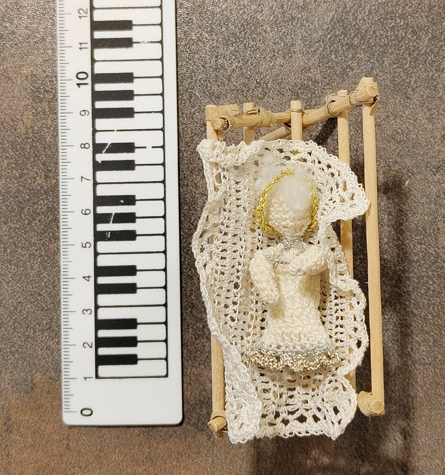 Weihnachts Krippe mit 26 gehäkelten Teilen Handarbeit Unikat