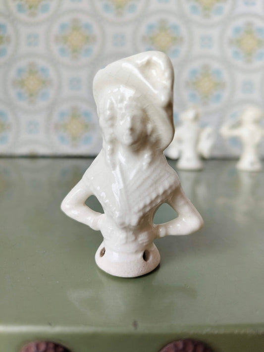 4 Halfdolls aus Porzellan um 1900 mit Macken VINTAGE SONDERPREIS