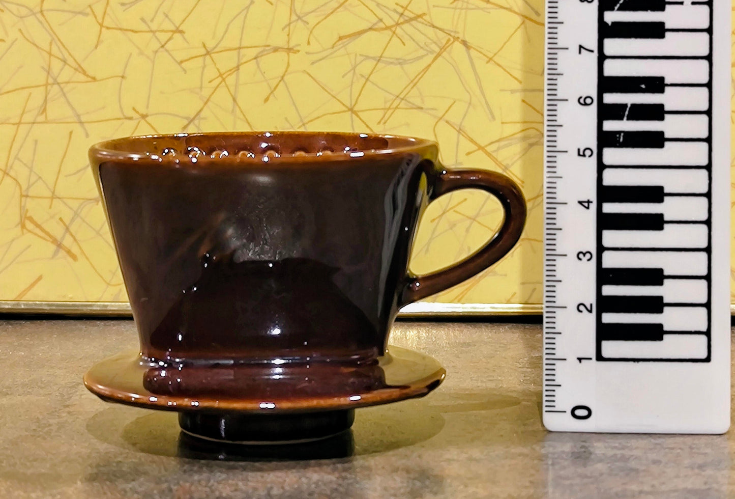 Melitta Puppengeschirr gelb braun 1970er 18 Teile mit Kanne und Filter für 4 Personen