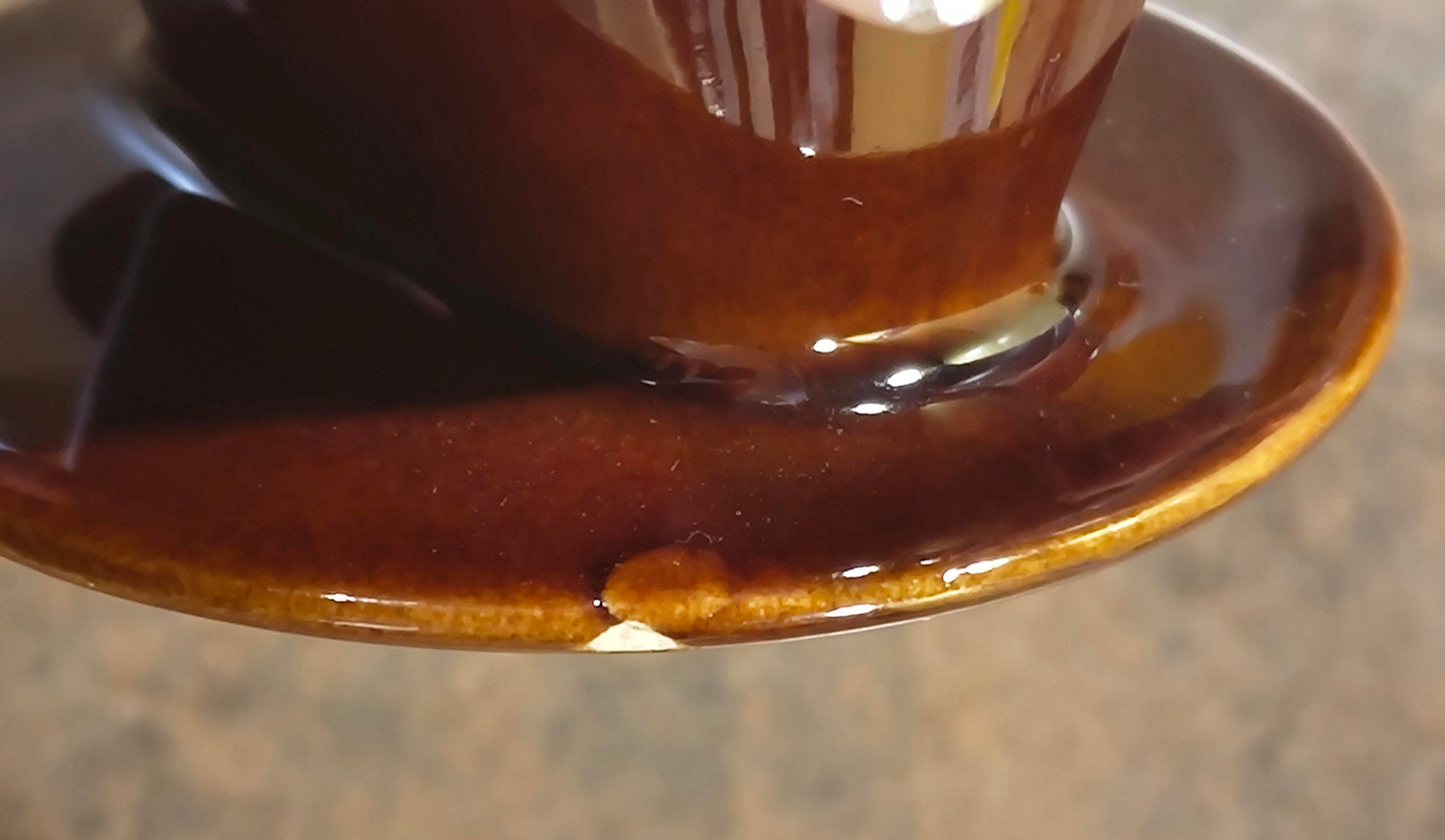 Melitta Puppengeschirr gelb braun 1970er 18 Teile mit Kanne und Filter für 4 Personen