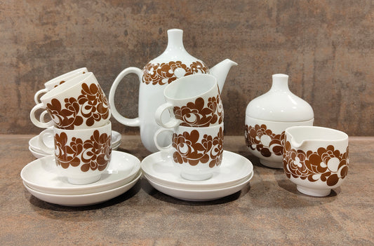 SONDERPREIS Rosenthal Cordial Plus Karnagel 6 Tassen 6 Unterteller Kanne Zuckerdose 70er VINTAGE