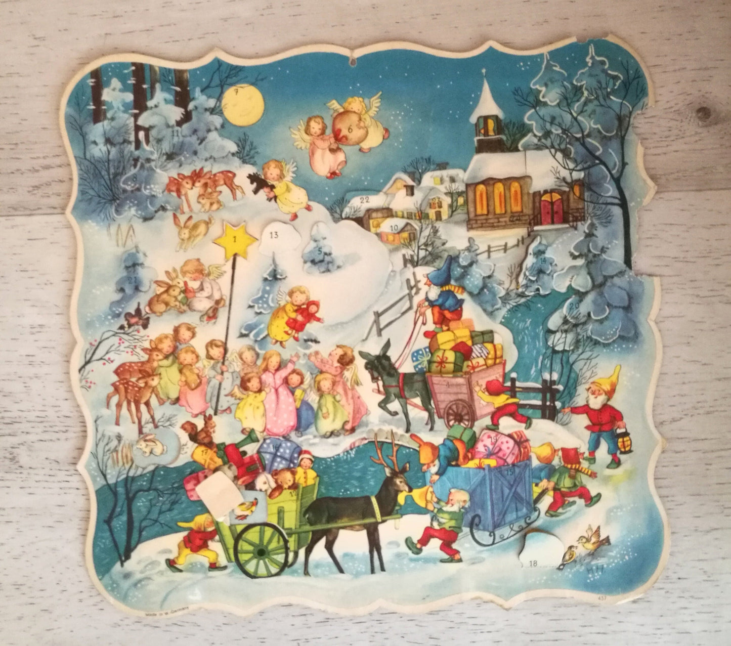 Adventskalender Schlittenzug von Hilde Hoffmann VINTAGE Sonderpreis