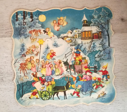 Adventskalender Schlittenzug von Hilde Hoffmann VINTAGE Sonderpreis