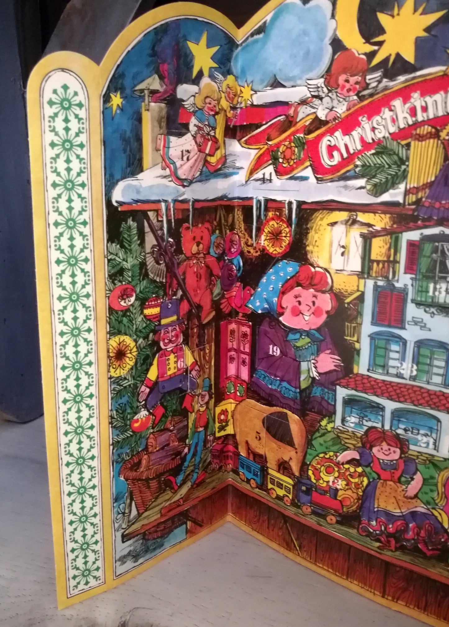 Adventskalender zum Aufstellen Christkindlmarkt VINTAGE 1960