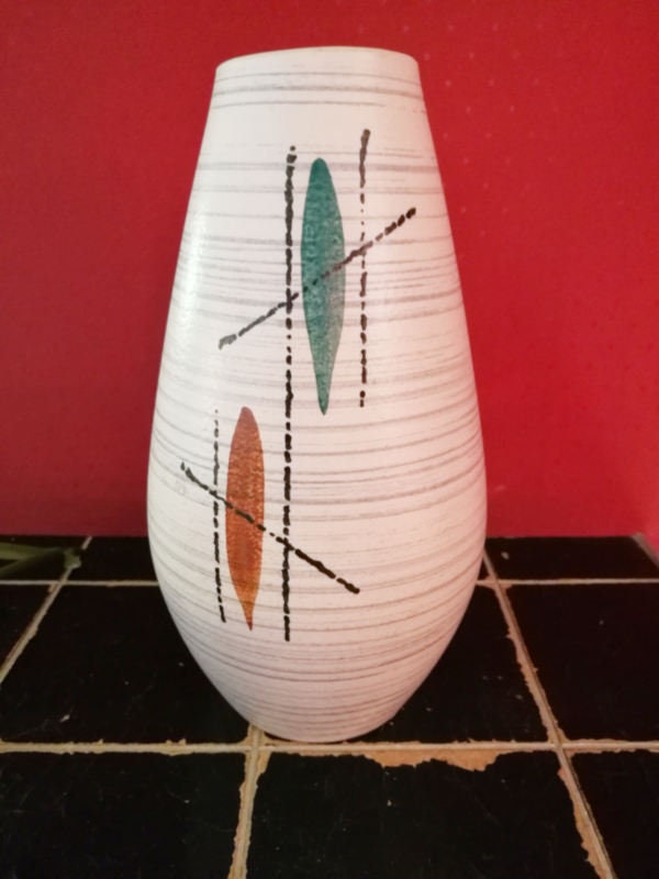 Vase Keramik Malerei 1950er VINTAGE wohl Johann Übelacker