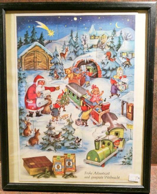 Adventskalender "Eisenbahn" Werbung Jacobs Kaffee VINTAGE