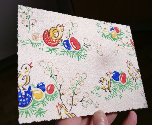 Oster Postkarten aus Vintage Geschenkpapier Schlüpfende Küken