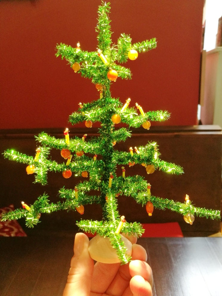 Weihnachtsbaum Kugeln Glasperlen Orange UNIKAT