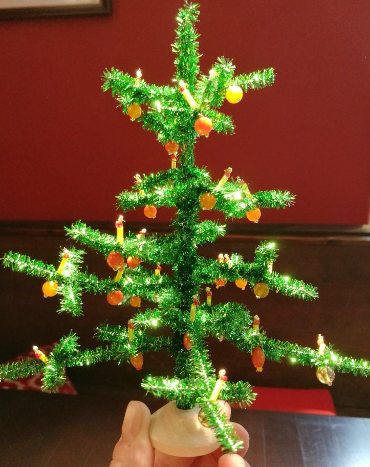 Weihnachtsbaum Kugeln Glasperlen Orange UNIKAT