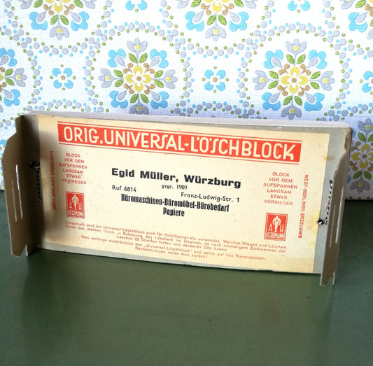 Original Universal Löschblock für Löschwiege von Egid Müller, Würzburg VINTAGE