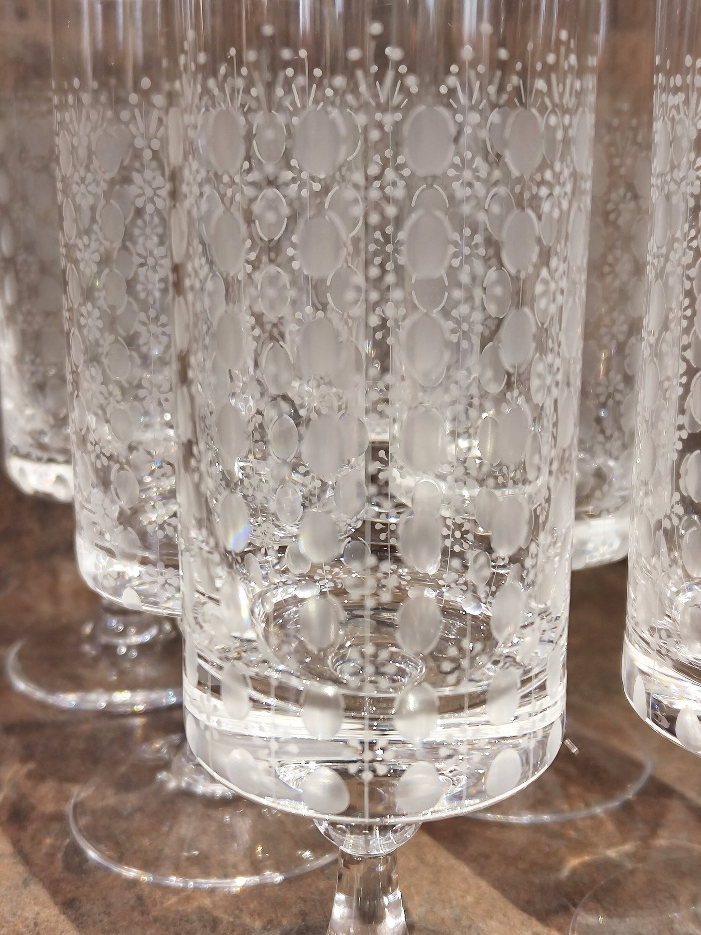 6 Stück Kelchglas Sektglas Rosenthal Serie Romanze Strohglas VINTAGE