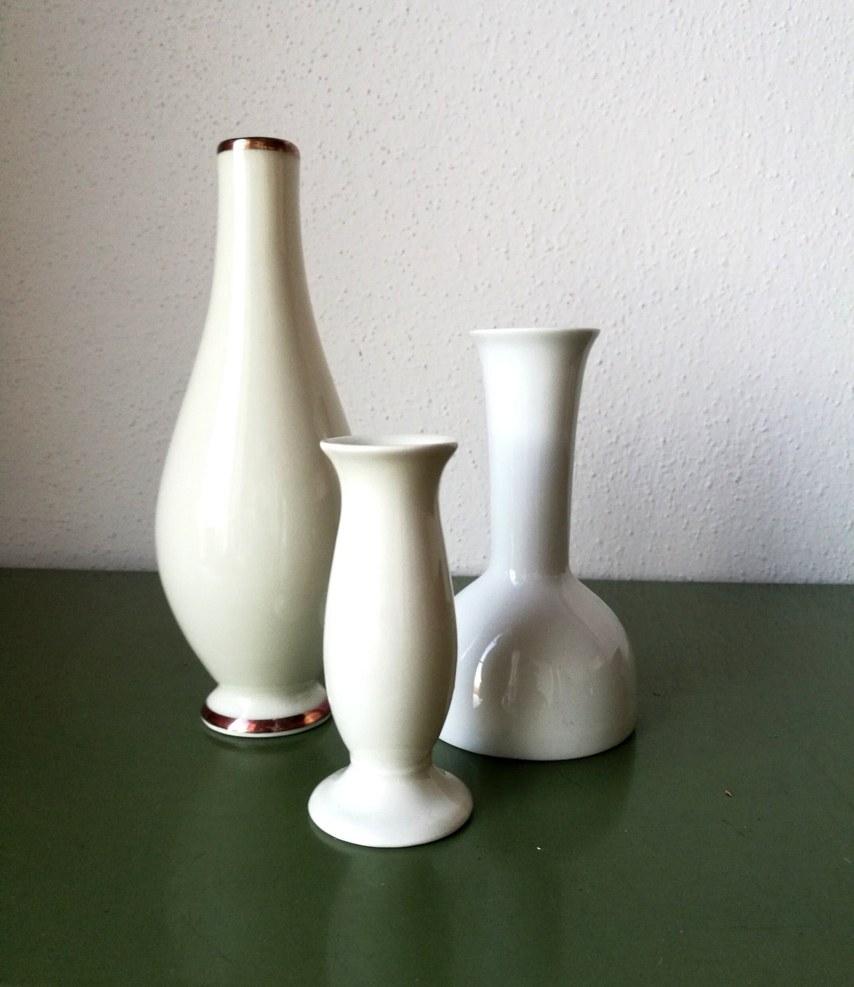 3 weiße Vasen VINTAGE SONDERPREIS Porzellan Winterling – Carakess