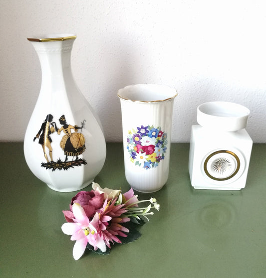 3 verschiedene Vasen Porzellan VINTAGE Schirnding Tirschenreuth Plankenhammer