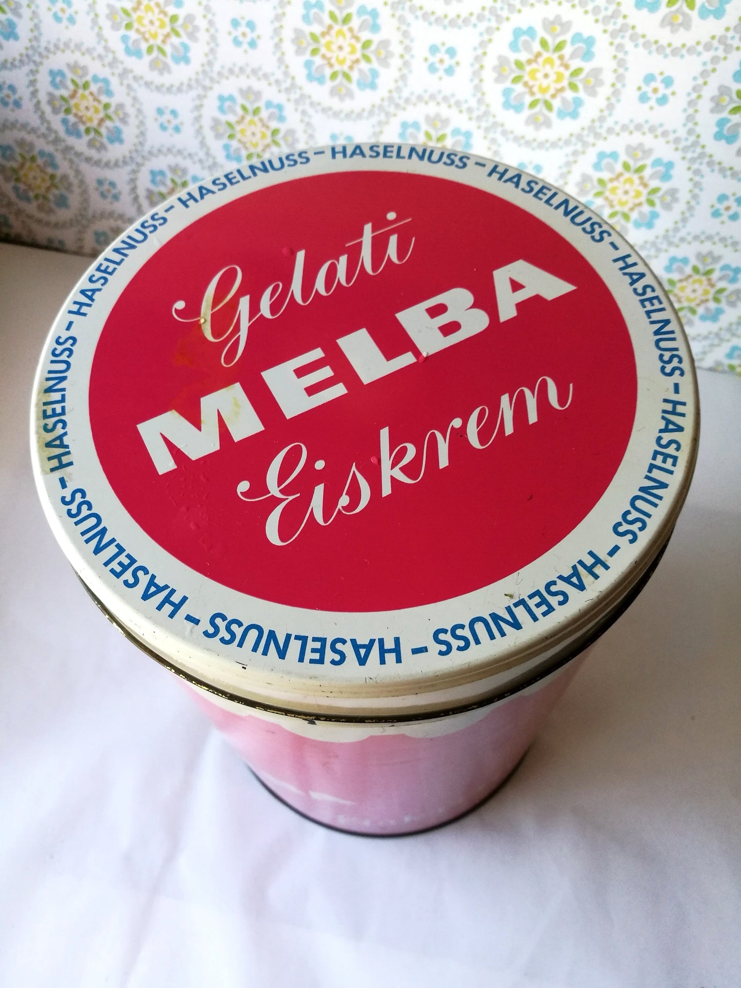 Melba Eiskrem Haselnuss Dose Blech VINTAGE