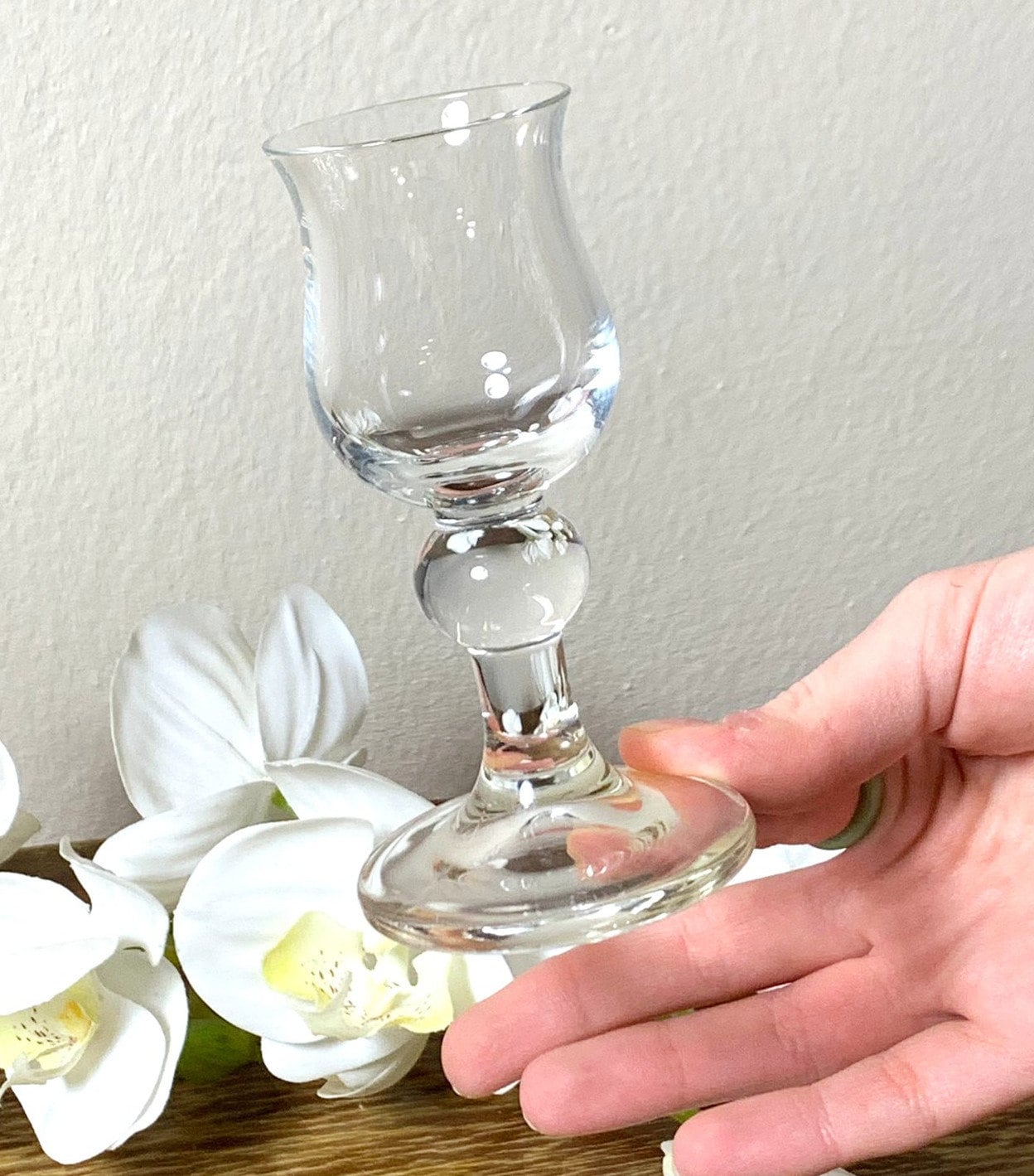 9er Set Gläser für Likör, Schnaps oder Grappa mit schönem Fuß VINTAGE