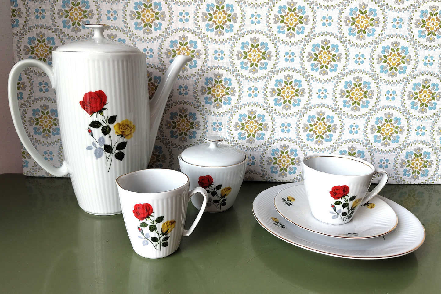 Kaffee Gedeck für 3 Personen Creidlitz Bavaria Germany VINTAGE