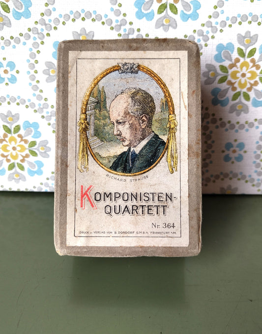 Komponisten Quartett Nr. 364 VINTAGE Kartenspiel von ca 1920 komplett